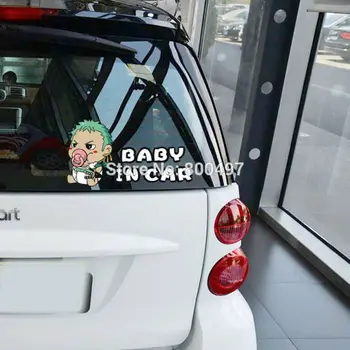 

10 x Newest Car-styling Car-covers Cartoon Zoro Baby in Car Stickers Decal for Toyota Chevrolet Volkswagen Mazda Tesla Kia Lada