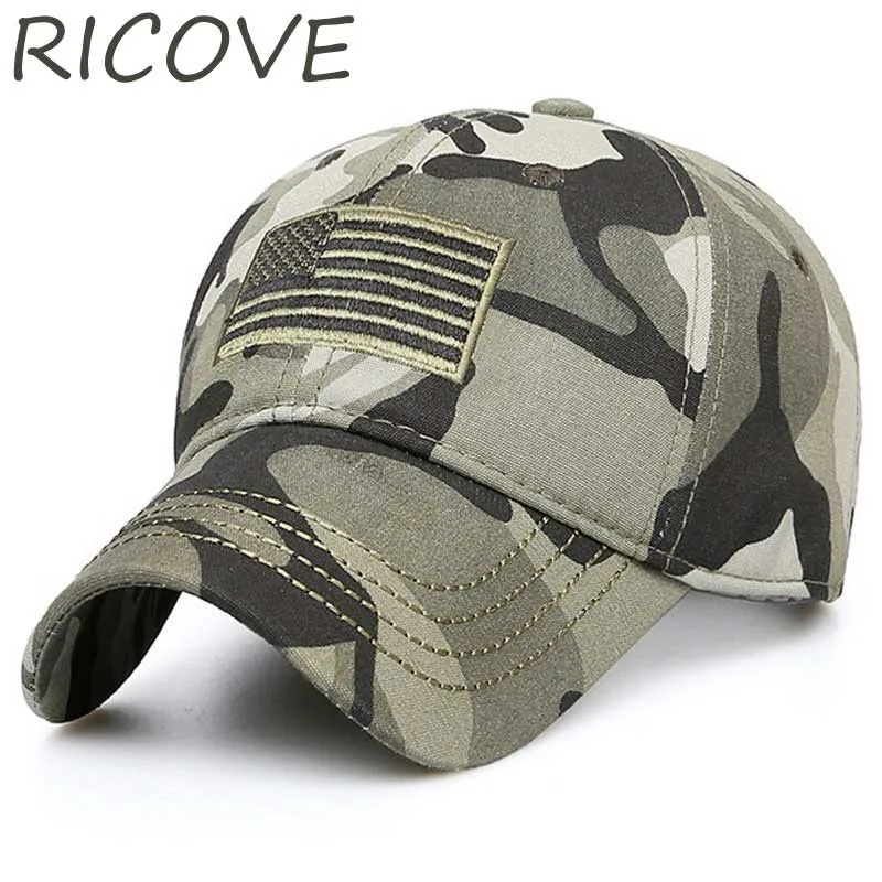USA Flag Camouflage Trucker Cap Snapback Baseball Caps Men Army