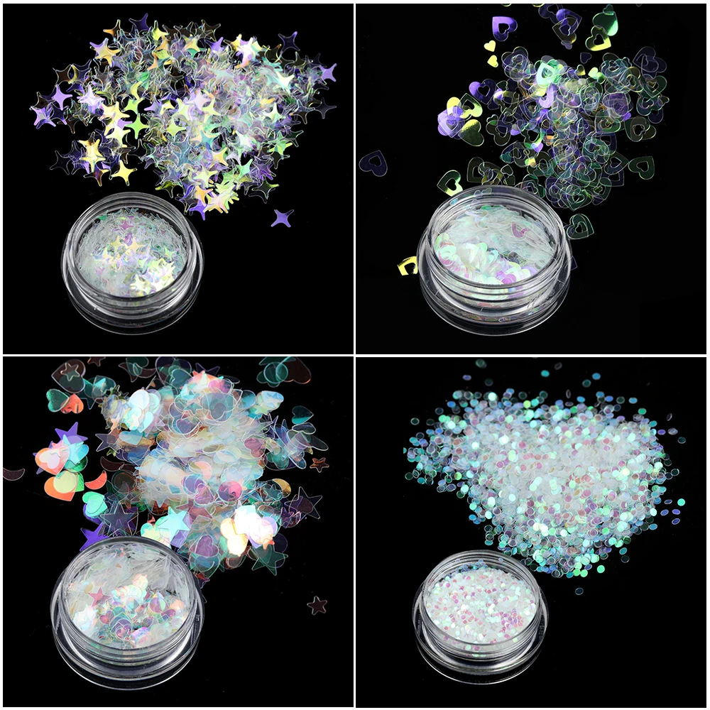 1 коробка полная красота AB Хамелеон цвет блестки дизайн ногтей блестки хлопья УФ гель лак звезды сердце Цветы Декор DIY маникюр
