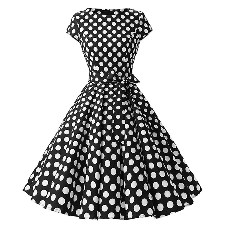 Sisjuly, офисные женские платья, 1950 s, 60 s, Ретро стиль, женские вечерние платья, черные, белые, синие, красные, в горошек, с бантом, платье для рокабилли