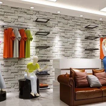 

Colomac retro stone marble culture 3D non-woven wallpaper roll thicken living room bar cafe background brick decor wall paper