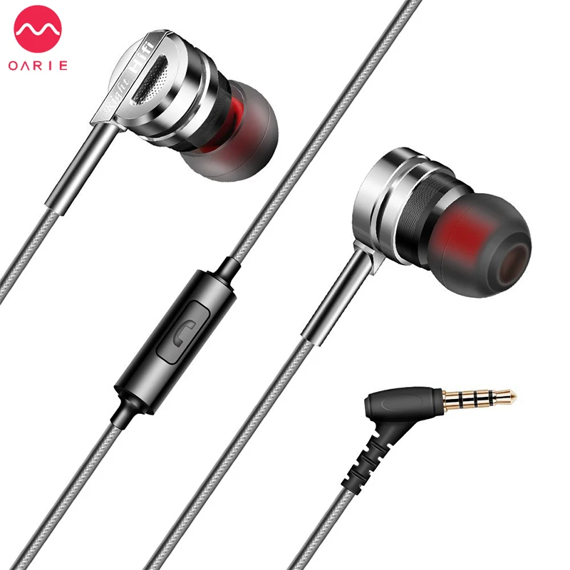 OARIE HiFi Metal In Ear Earphones with mic Super Bass Noise Isolating