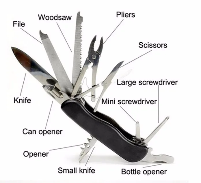 

91mm/111mm Swiss Knife Multi-tool Screwdriver Opener Saw Camping Survival Rescue Army Fold EDC Knives
