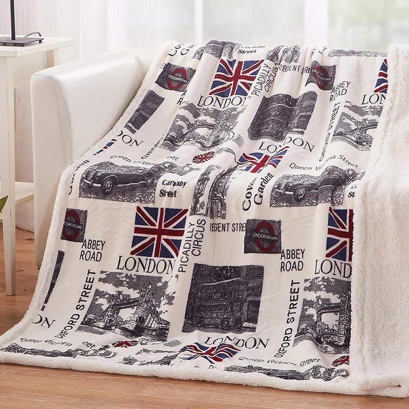 Флисовое одеяло на кровать, фланелевое одеяло, американский флаг, Лондон, Любовное чувство, новая мода, утолщенное, зимнее, теплое, два размера, одеяла