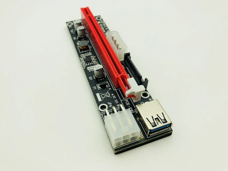 PCIe PCI-E PCI Express Riser Card 1x to 16x USB 3.0 Data Cable SATA 4Pin 6Pin IDE Power Supply for BTC Miner Mining Black Board
