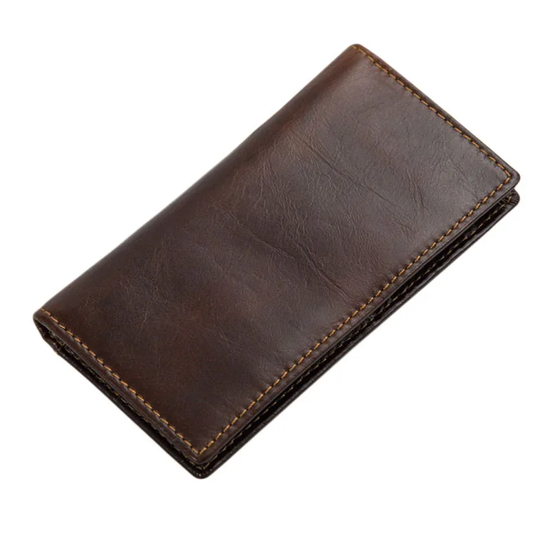 

THINKTHENDO Fashion New Men Genuine Leather Wallet Bifold ID Card Holder Purse Long Clutch Billfold RFID