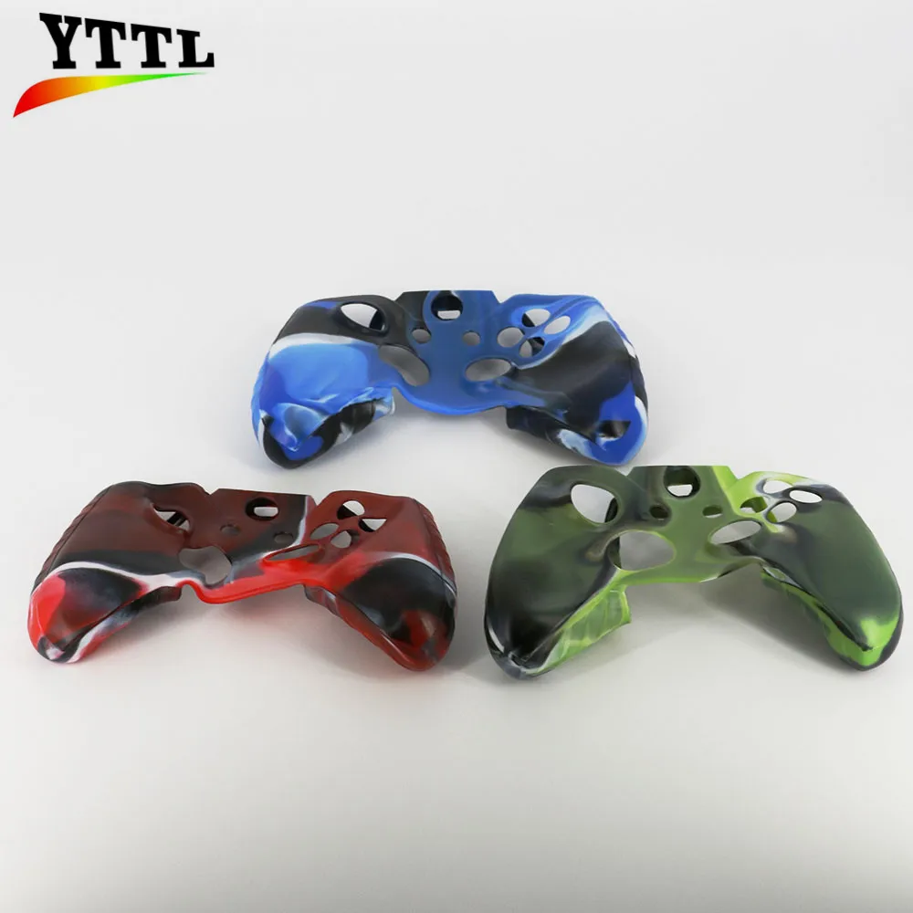 YTTL Soft Silicone Colored drawing Protective Skin Case Cover with 2pcs Thumbsticks Caps for