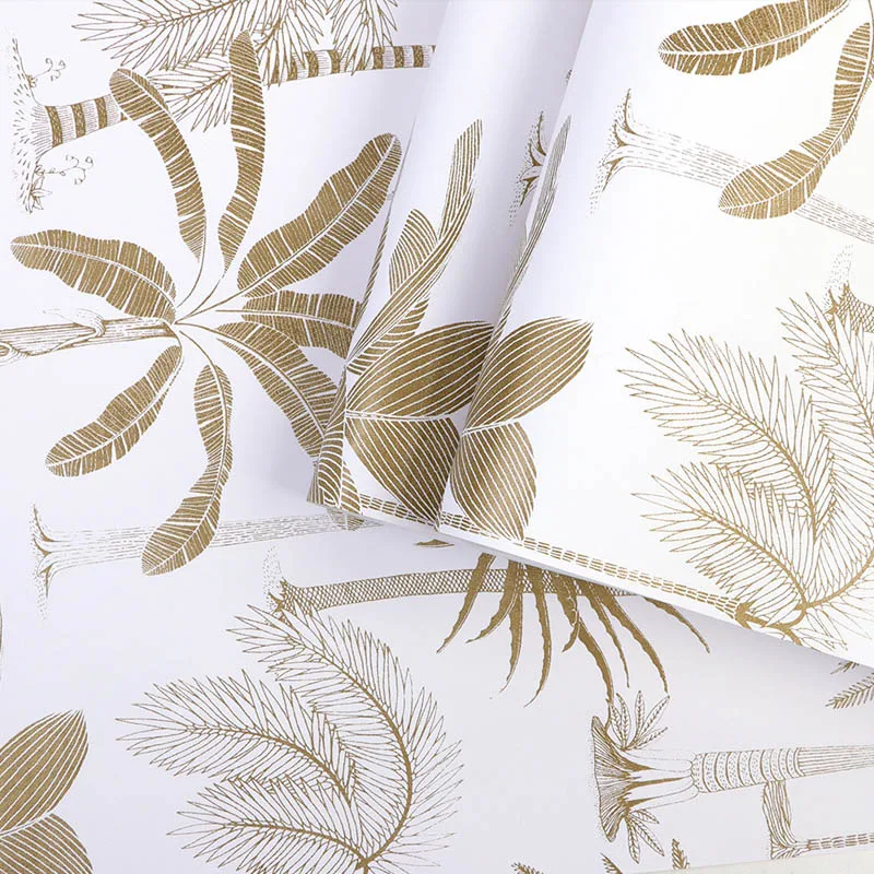 Fresh 3D leaf design wallpaper, bedroom decoration wallpaper