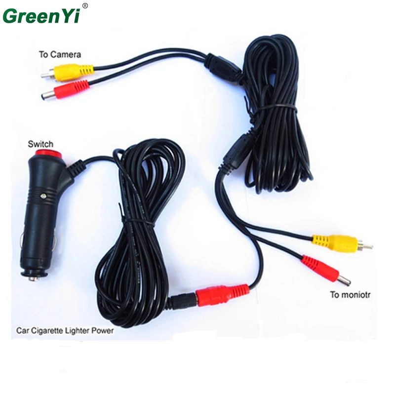 Easy Install 7 Meters RCA Video Power Cable For Rear View Camera
