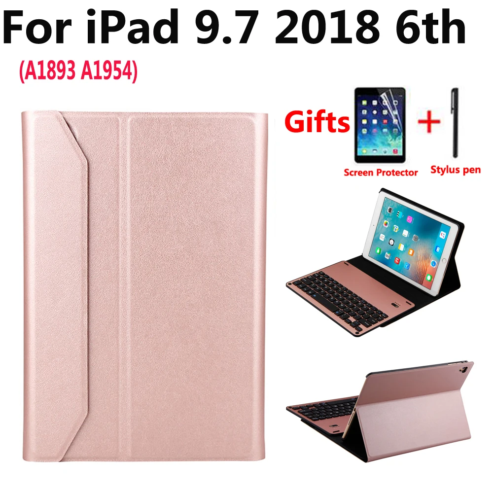 Магнитный кожаный беспроводной чехол с Bluetooth клавиатурой для нового Apple iPad 9 7 2018 6