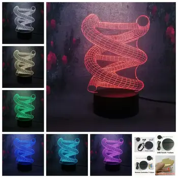 

Free shipping 3D DNA house decoration Bulb Lamp LED Night 7 Color Change Table Illusion Bedroom Kid boys Cafe Bar Deco Toy Gifts