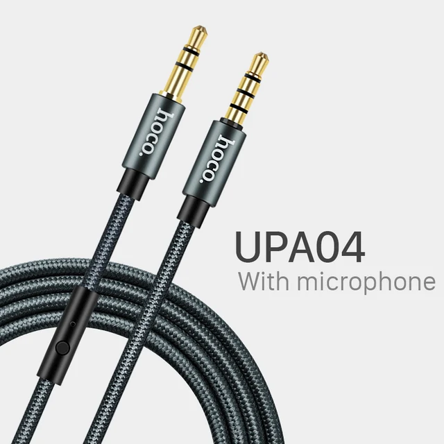 HOCO Audio Jack 3.5mm Jack Male to Male with Microphone Headphone AUX Cable for All Smartphone Car Subwoofer Speaker MP3/4 1m 1m with microphon