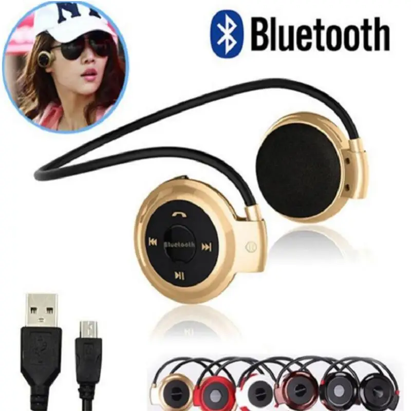  4GB memory card MINI503 Wireless Bluetooth Headphones Fm Radio Headphone Sport Music Stereo Earpics
