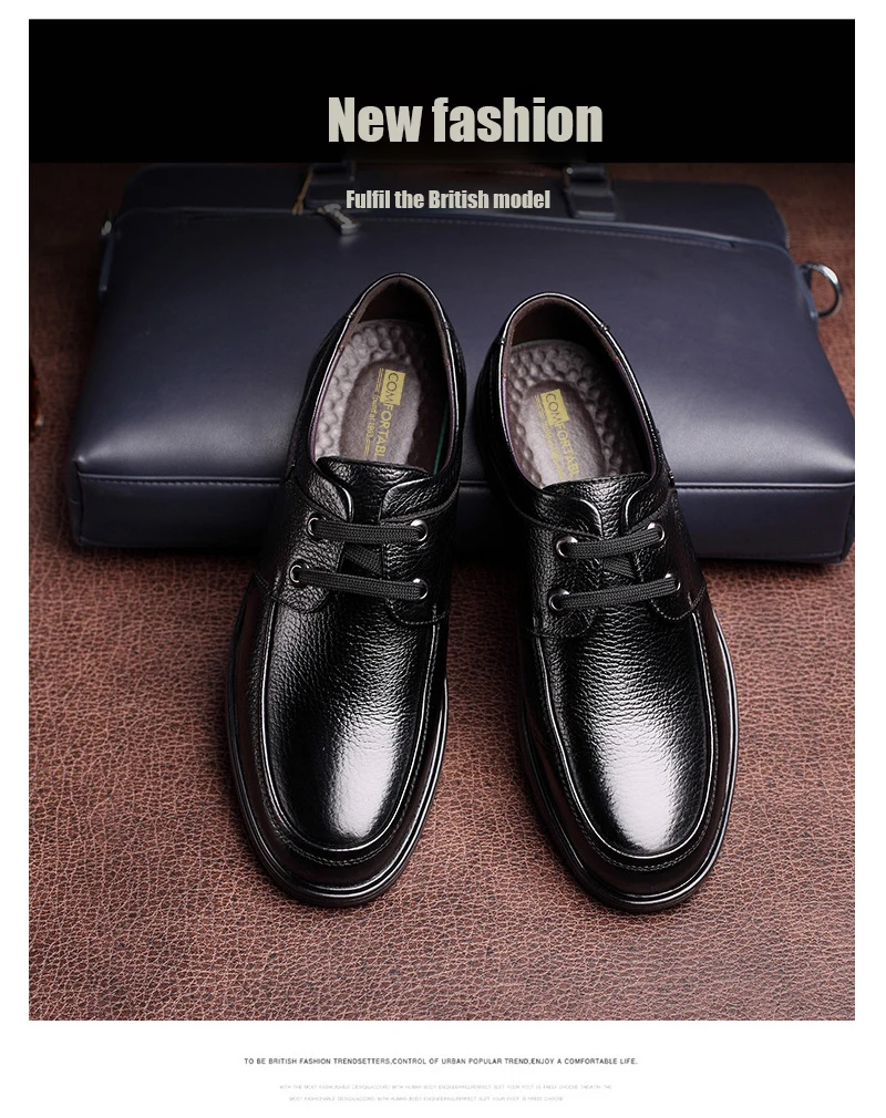 Деловые мужские туфли из натуральной кожи, элегантные удобные офисные мужские туфли на плоской подошве, мужская повседневная обувь