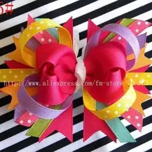 Новые 40 шт 4," Маленькие фанки банты заколки для волос и перьевые банты