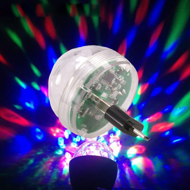 USB LED Stage Lamp Mini Colorful Crystal RGB Lights for phone with OTG