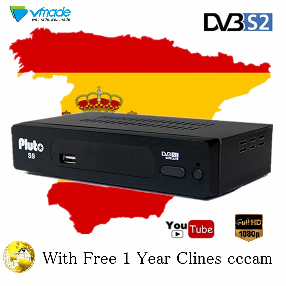 Vmade S9 HD спутниковый ресивер DVB-S2 v7s Full HD 1080P+ 1 год цлайнс CCCAM поддержка Youtube CCCAM s приемное устройство Sat ТВ коробка