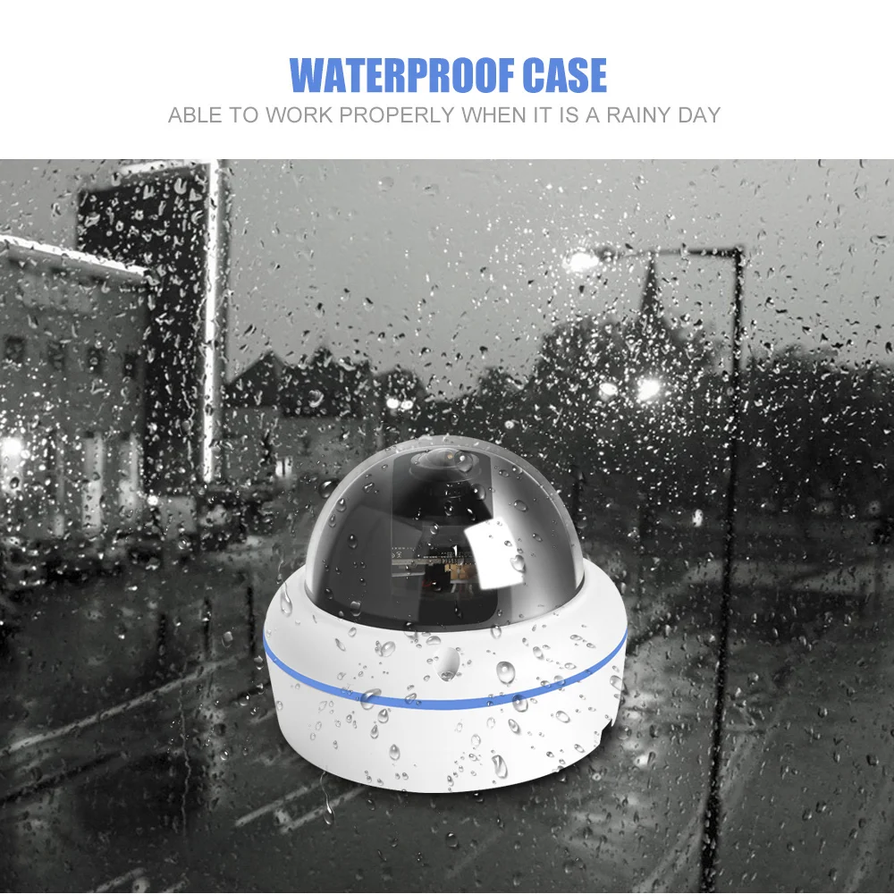 HD 1080P POE Starlight IP Camera Outdoor Dome CCTV Nightvision Full Color Fisheye Lens Surveillance