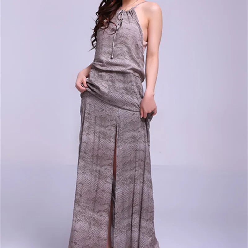 

Vintage fashion national trend print o-neck slim long skirt design expansion medium-long bottom one-piece dress beach dress
