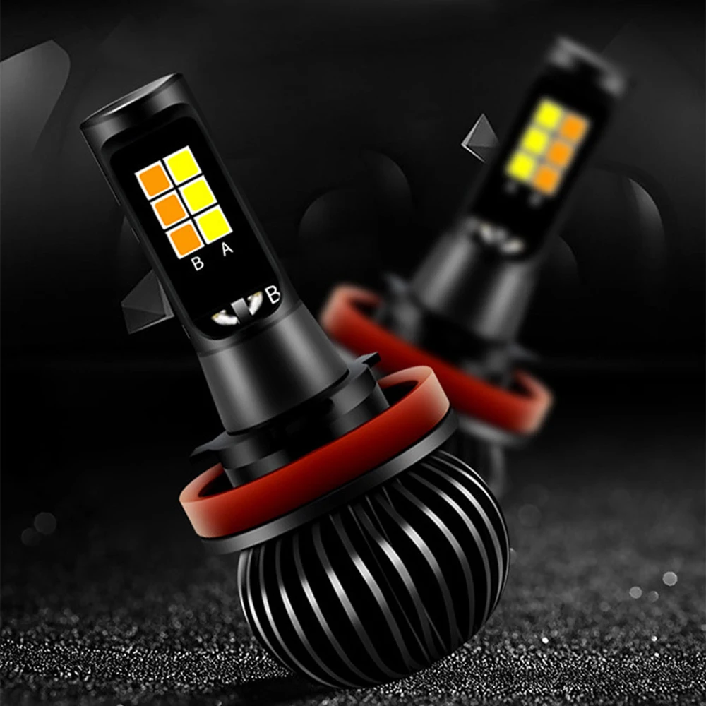 

2Pcs/Lot H1 H3 H4 H7 H11 Led Car Headlight Bulb Conversion Kit Front Foglight Fog Light Dual Lamp Color White 6000K Yellow 3000K
