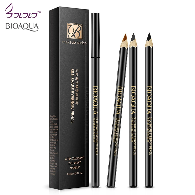 

Bioaqua 3 colors Eyebrow shadow Waterproof Longlasting Make Up Tool Maquiagem Brown Eyebrow Pencil & Brush EyeBrow Makeup Tools