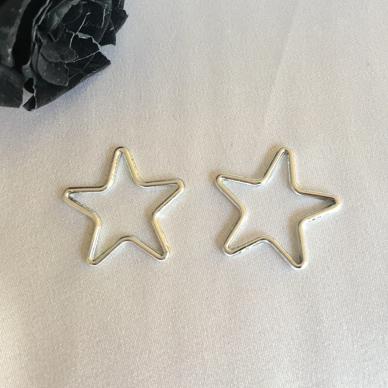 

22MM 50Pcs/Pack Star Shape White Color Alloy Charms Jewelry Pendants Making