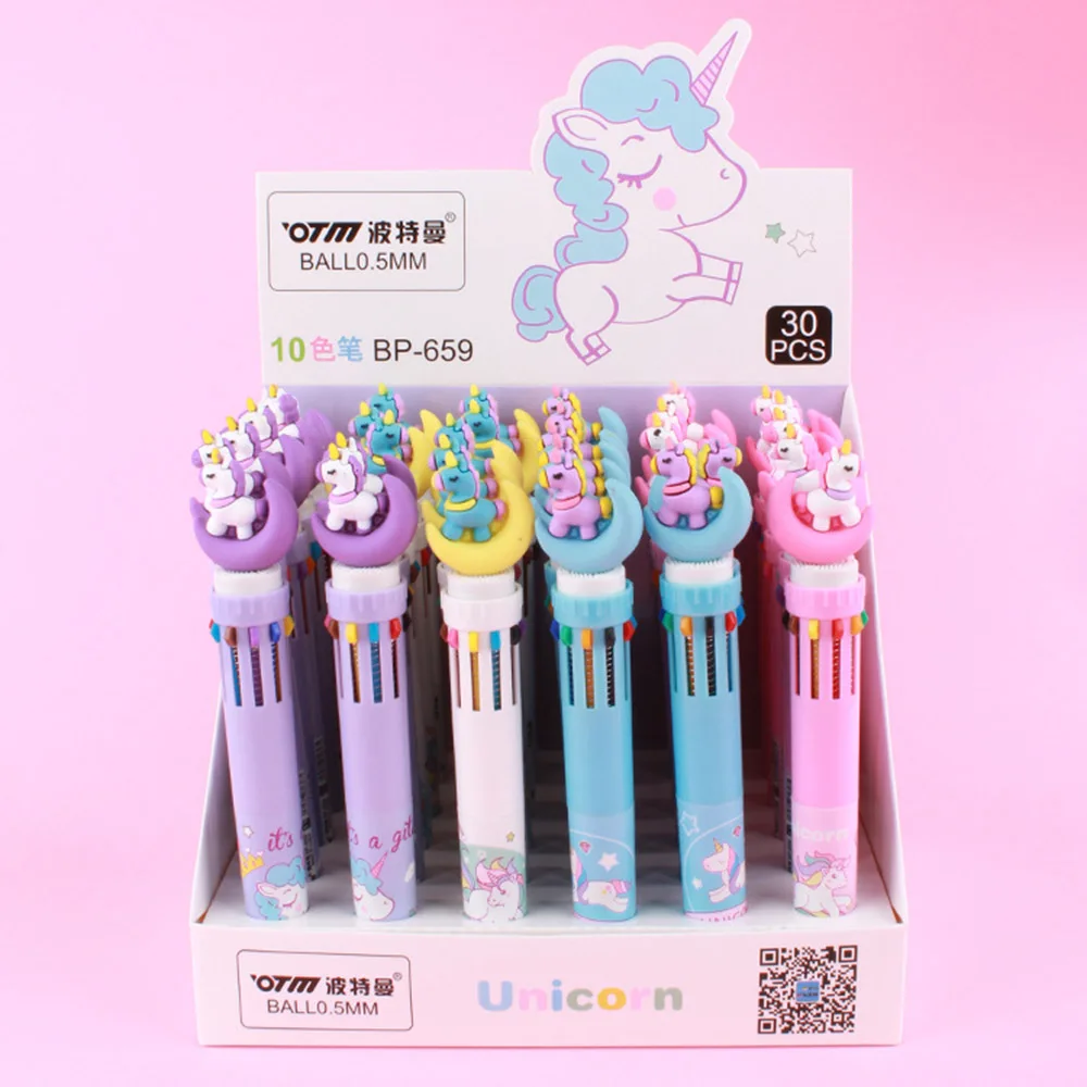 Creative-Cartoon-10-Colors-Moon-Unicorn-Ballpoint-Pens-Multi-color-Press-Ball-Pen-Marker-Pen-0 (4)