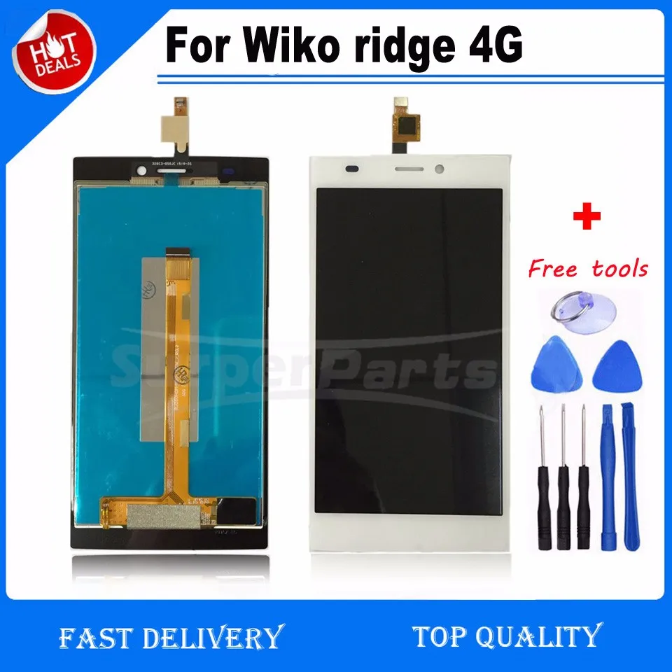 imágenes para De alta Calidad Para Wiko Ridge 4G LCD + Touch Screen Asamblea Digiziter Pantalla LCD de Repuesto para Wiko ridge 4G + Herramientas imágenes para De alta Calidad Para Wiko Ridge 4G LCD + Touch Screen Asamblea Digiziter Pantalla LCD de Repuesto para Wiko ridge 4G + Herramientas