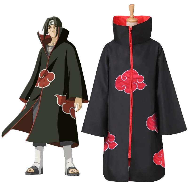 Аниме Naruto Косплей костюм Akatsuki Hawk Eagle Group плащ Uchiha Itachi Sasuke Shuriken Pain Zetsu Karin Jugo накидки
