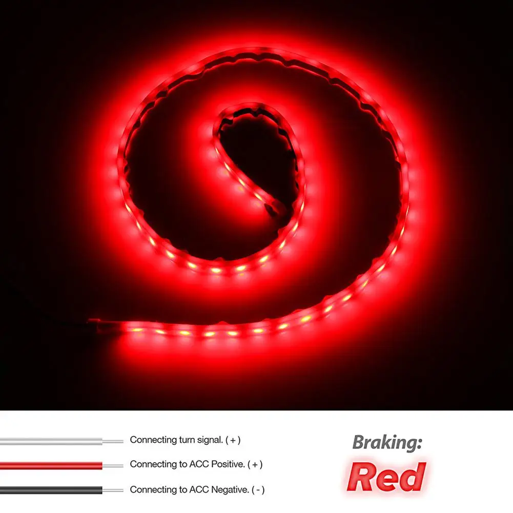 

1.2m bendable RGB Car Styling LED Strip Trunk Tail Lamp Brake Turn Signal Reversing Light