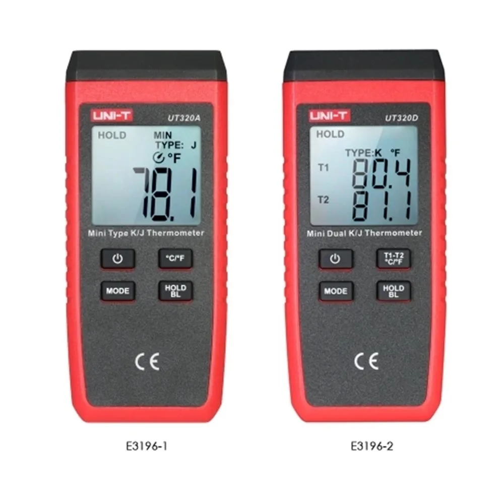 

UNI-T UT320D Mini Contact Thermometer Dual-channel K/J Thermocouple Temp Meter UT320A