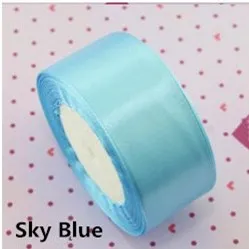 Высокое качество 25 ярдов рулон 40 мм атласная лента край аксессуар для свадебного торта коробка для сладостей для самостоятельной сборки Декор красочная упаковка домашний текстиль - Цвет: Sky Blue