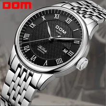 DOM мужские часы от ведущего бренда, Роскошные Кварцевые часы для мужчин, повседневные, стальные, водонепроницаемые, деловые часы, Relogio Masculino, модные M-41D-1M