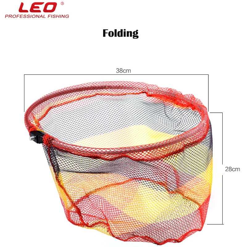 

Folding Aluminum Alloy Frame Colorful Nylon Coarse Fishing Hand Landing Net Head