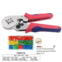 LXC8 6-4 self-adjustable Crimping plier For wire ferrules,end sleeves 0.25-6.0mm2 23-10AWG Electrician mini hand round nose tool