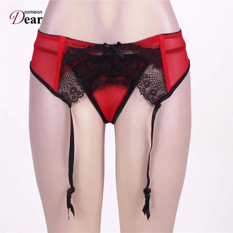 Comeondear Garter Belt Plus Size Lace Garter Panty Reggicalze Donna Sexy Garter Belt Lingerie Stocking For Women Belts Garter
