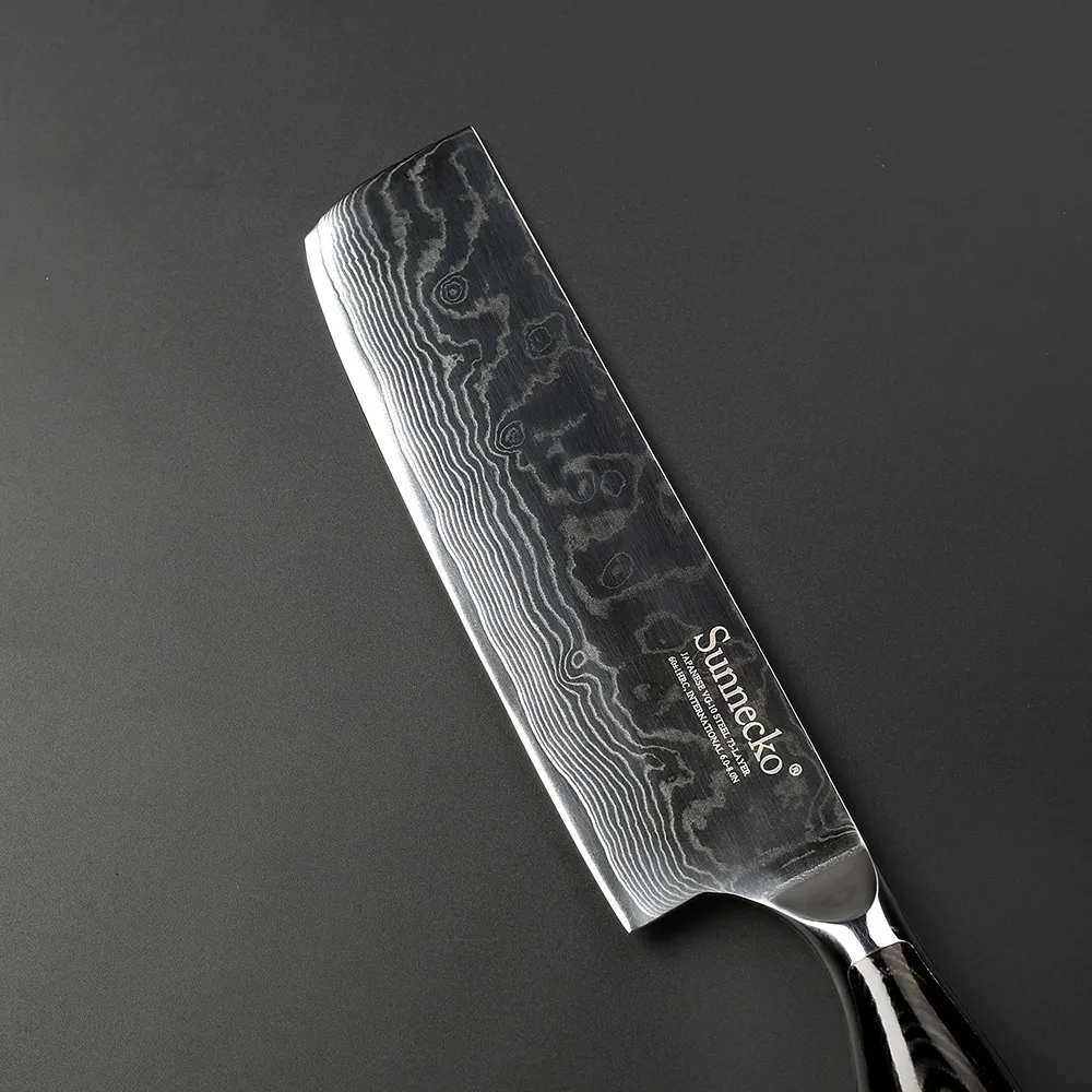 SUNNECKO " дюймов Кливер Ножи Кухня ножи японский Дамаск VG10 Сталь острый для мяса резак шеф-повар Ножи Pakka деревянной уникальная ручка
