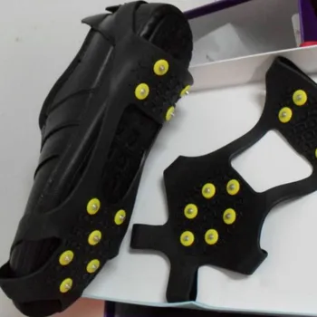 

1 Pair 10 Studs Anti-Skid Snow Ice Climbing Shoe Hot Sale Spikes Grips Crampons Cleats Overshoes