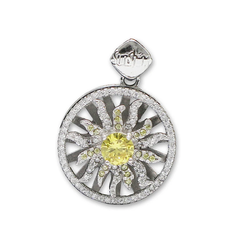 925 Sterling Silver Rotating Flower Pendant Necklace Rotating Charm 