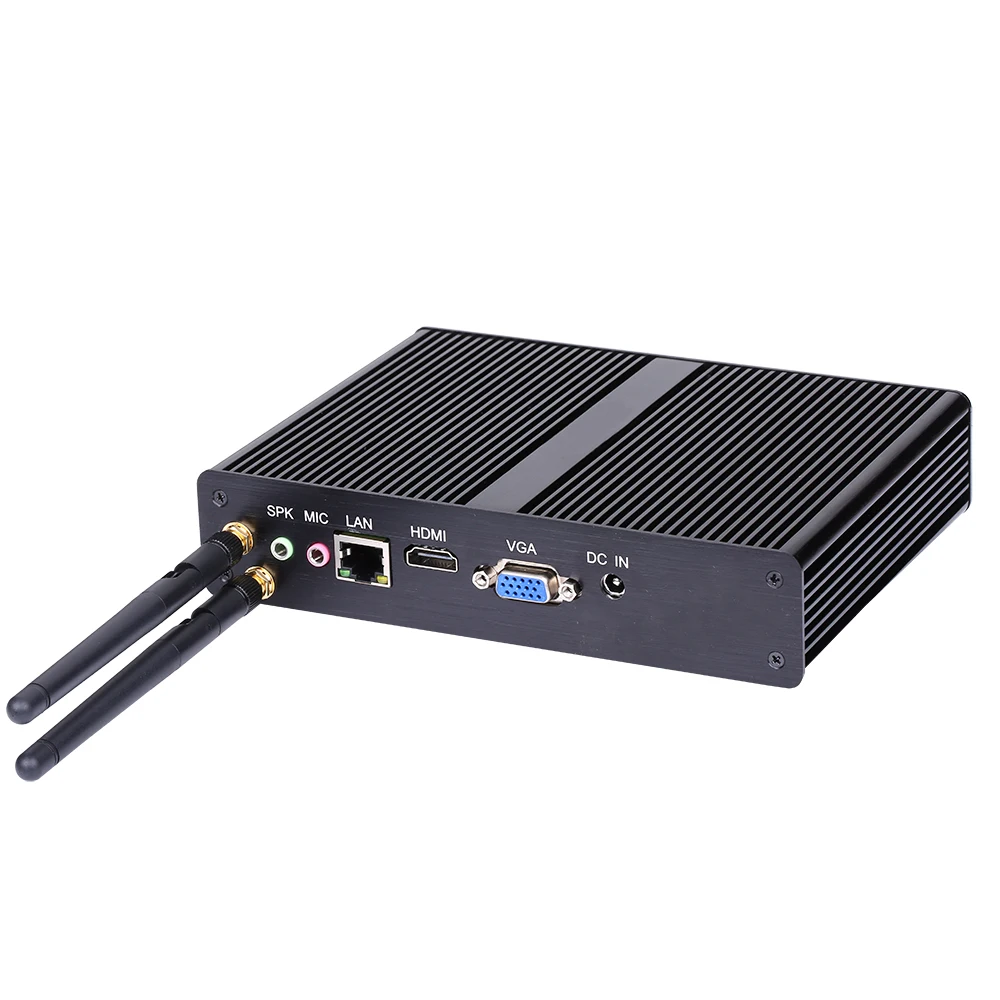 HUNSN безвентиляторный мини ПК Celeron J1800 Kodi Box Windows 10 Pro/Ubuntu WiFi VGA HD LAN настольный