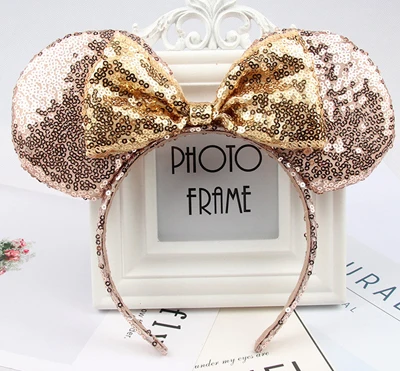 Headwear Minnie Mouse Ears Headband Festival DIY Hair Accessories Hairband Christmas Sequin Hair Bows for girls women gift