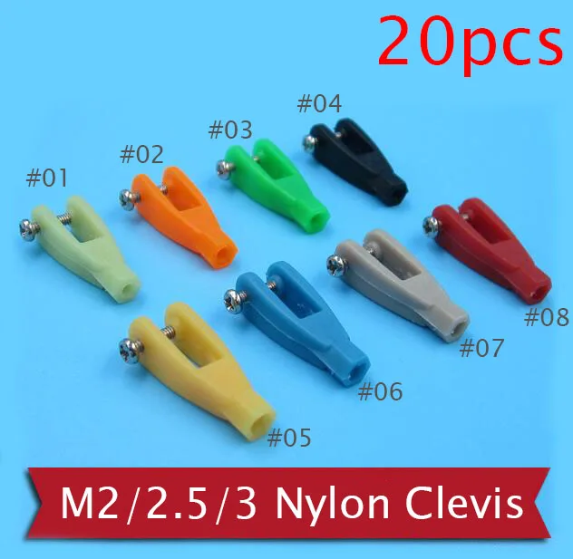 

Free Shipping 20PCS M2/M2.5/M3 Plastic Nylon Clevis Servo Horn Clevis 2/2.5/3mm Rod Clamp for RC Airplane/Car/Boat Model