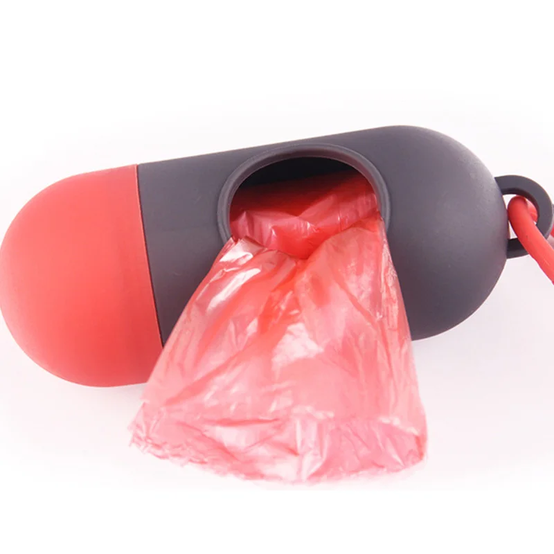 Pill Shape Pet Dog Poop Bag Dispenser Pet Waste Garbage Bags Carrier Holder Pet Poop Bags Dog Waste Poop Bag Dogs Accessories