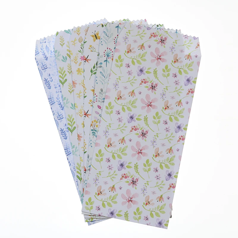 

6 Pieces / Batch Of New Broken Flowers Grass Envelope Postcard Aviation Stationery Wedding School Office Mail Paper Envelope Bag