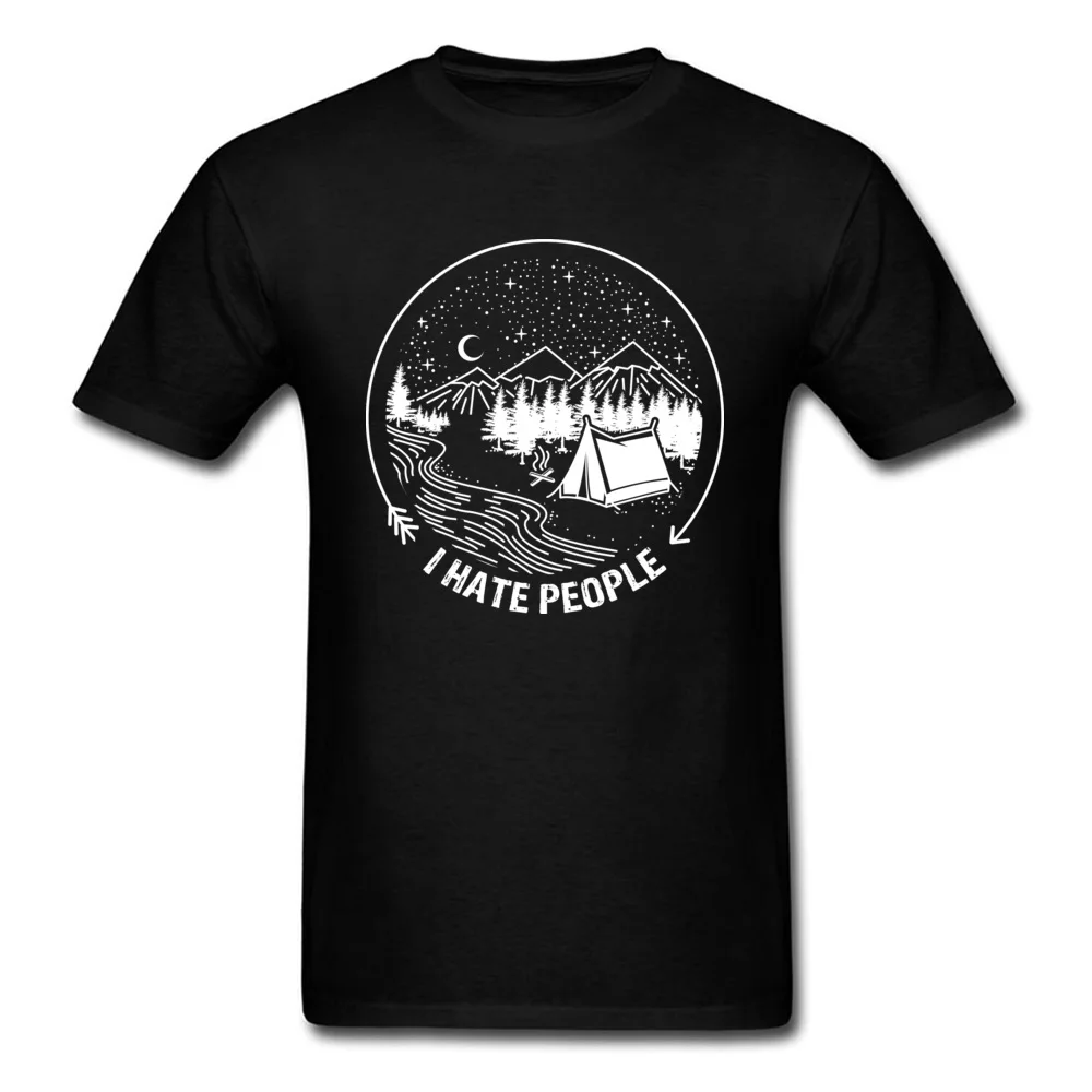 Design 100% Cotton Printed Tees Rife Short Sleeve Men T Shirt Camisa Autumn Top T-shirts Crewneck Top Quality I Hate People Funny Camper Shirt black