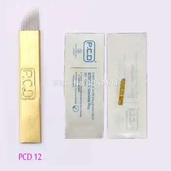 Free 500Pcs PCD Coper 12 Pin Tattoo Needle Manufacturer Disposable Permanent Makeup Blade For 3D Eyebrow Embroidery Microblading