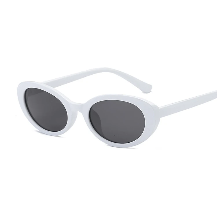 Овальные Винтажные Солнцезащитные очки женские брендовые дизайнерские солнцезащитные очки для женщин Ретро черная Маленькая оправа женские солнцезащитные очки зеркало Oculos UV400 - Цвет линз: WhiteGray