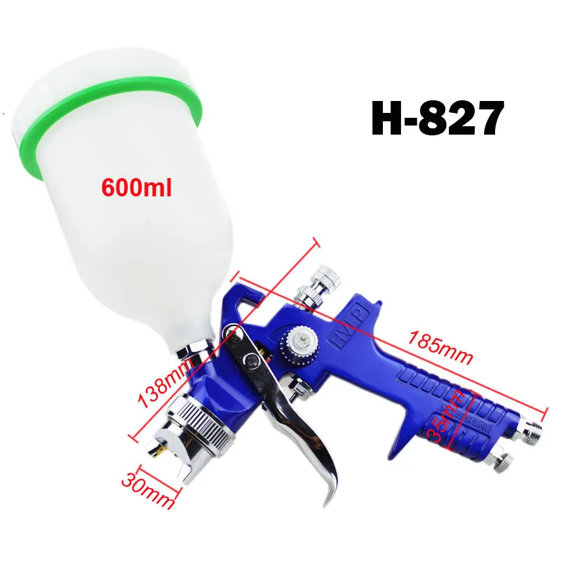 Распылитель AETool HVLP H-827 пневматический распылитель 1,7 мм с насадкой, распылитель краски 600 мл для автомобиля, инструмент для ремонта краски, набор