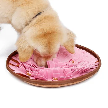 

Round Soft Pet Dog Bed Cushion Small Breed Dog Beds For Labrador Golden Retriever Dog Multi-color Mat Sniffing Pad Training