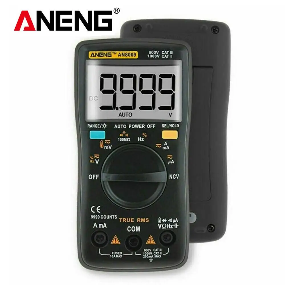 Цифровой мультиметр ANENG AN8009 ЖК дисплей 9999 отсчетов AC/DC тестер черный|Мультиметры|